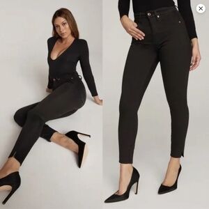Good American  Good Waist Crop Side Slit Jeans Black, Size 30